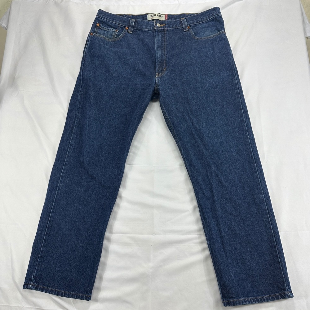 Levi's‎ 505 Regular Fit Jeans Men W42 L32 Dark Wash Straight Denim Classic